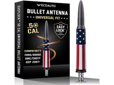 EcoAuto Easylock Bullet Antenna; American Flag (21-24 Bronco)