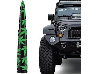 Bullet Antenna; Weed Leaves (07-23 Jeep Wrangler JK & JL)