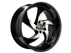 Elegance Luxury Danger Gloss Black Machine Center with Gloss Black Lip 6-Lug Wheel; 22x9.5; 24mm Offset (04-15 Titan)