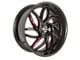 Elegance Luxury Magic Gloss Black with Candy Red Milled 6-Lug Wheel; 22x9.5; 24mm Offset (05-15 Tacoma)