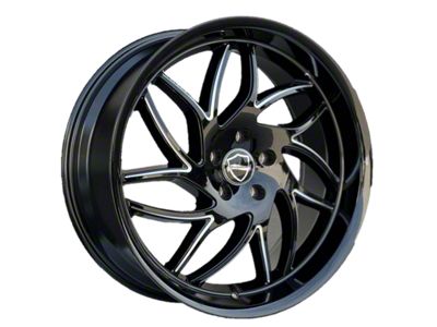 Elegance Luxury Magic Gloss Black Milled 6-Lug Wheel; 22x9.5; 24mm Offset (05-15 Tacoma)