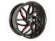 Elegance Luxury Magic Gloss Black with Candy Red Milled 6-Lug Wheel; 22x9.5; 24mm Offset (10-24 4Runner)