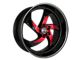 Elegance Luxury Danger Gloss Black with Candy Red Center 6-Lug Wheel; 22x9.5; 24mm Offset (2024 Tacoma)