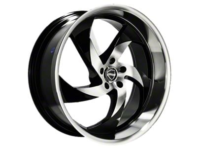 Elegance Luxury Danger Gloss Black Machine Center with Machine Lip 6-Lug Wheel; 22x9.5; 24mm Offset (03-09 4Runner)