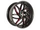 Elegance Luxury Magic Gloss Black with Candy Red Milled 6-Lug Wheel; 24x10; 24mm Offset (03-09 4Runner)