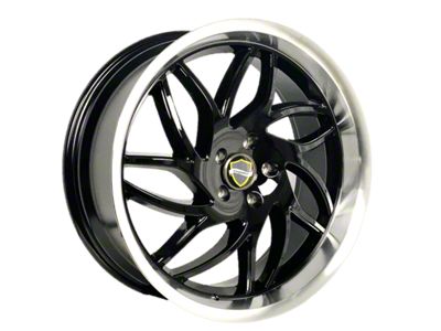 Elegance Luxury Magic Gloss Black Face with Machined Lip 6-Lug Wheel; 24x10; 24mm Offset (03-09 4Runner)