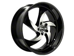 Elegance Luxury Danger Gloss Black Machine Center with Gloss Black Lip 6-Lug Wheel; 22x9.5; 24mm Offset (16-24 Titan XD)