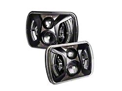 Empire Offroad LED 5x7-Inch Godzilla Series LED Headlights; Black Housing; Clear Lens (84-01 Jeep Cherokee XJ)