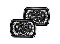 Empire Offroad LED 5x7-Inch Predator Series LED Headlights; Black Housing; Clear Lens (84-01 Jeep Cherokee XJ)