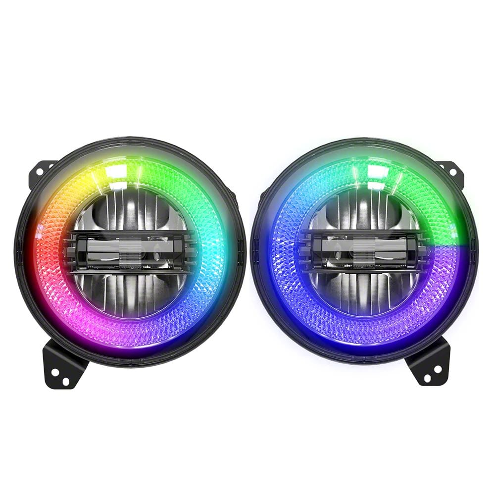 Empire Offroad LED Jeep Wrangler 9-Inch Luma Series RGB LED Headlights ...