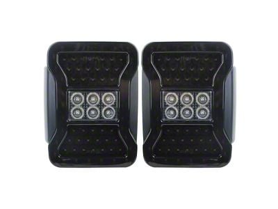 Empire Offroad LED Inferno Series LED Tail Lights; Black Housing; Smoked Lens (07-18 Jeep Wrangler JK)