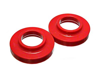 Front Coil Spring Isolators; Red (97-06 Jeep Wrangler TJ)