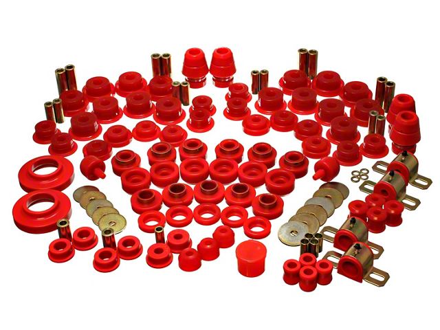 Hyper-Flex System Complete Bushing Kit; Red (07-18 Jeep Wrangler JK 2-Door)