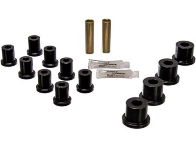 Rear Leaf Spring Bushings for Aftermarket Shackles; Black (76-86 Jeep CJ5 & CJ7)