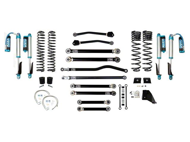 EVO Manufacturing 4.50-Inch Enforcer Stage 4 Suspension Lift Kit with King 2.5 Compression Adjuster Shocks, Front and Rear Track Bars (20-24 3.6L Jeep Gladiator JT)