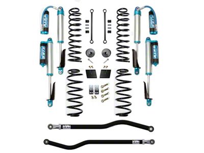 EVO Manufacturing 2.50-Inch Enforcer Stage 1 Suspension Lift Kit with King 2.5 Compression Adjuster Shocks, Front and Rear Track Bars (18-24 2.0L or 3.6L Jeep Wrangler JL, Excluding 4xe)