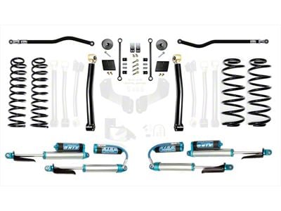 EVO Manufacturing 2.50-Inch Enforcer Stage 2 Suspension Lift Kit with King 2.5 Compression Adjuster Shocks, Front and Rear Track Bars (21-24 Jeep Wrangler JL 4xe)