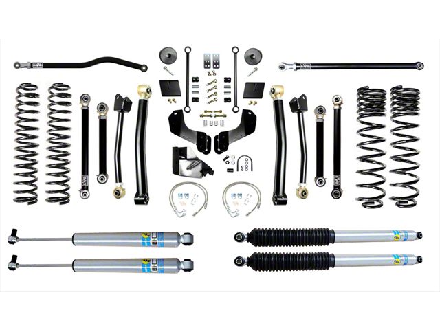 EVO Manufacturing 4.50-Inch Enforcer Stage 4 Overland Suspension Lift Kit with Bilstein Shocks, Front and Rear Track Bars (20-24 3.6L Jeep Gladiator JT, Excluding Mojave)