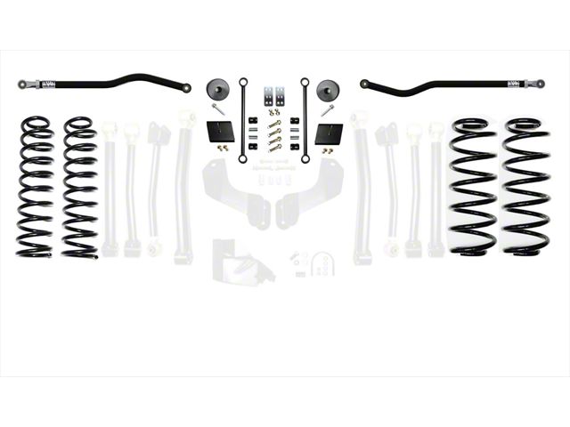 EVO Manufacturing 2.50-Inch Enforcer Stage 1 Suspension Lift Kit with Front and Rear Track Bars (20-24 3.0L EcoDiesel Jeep Wrangler JL)