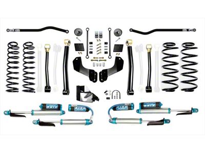 EVO Manufacturing 3 to 5-Inch High Clearance PRO Long Arm Suspension Lift Kit with King Compression Adjuster Coil-Overs, Front and Rear Track Bars (21-25 Jeep Wrangler JL Rubicon 392)