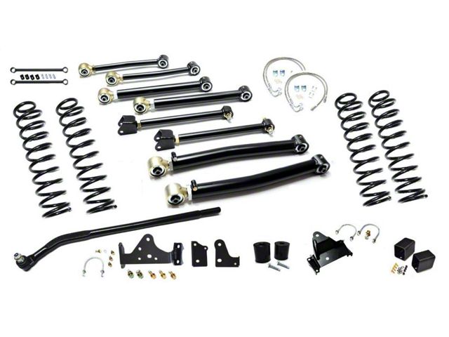 EVO Manufacturing 4-Inch Enforcer Stage 3 Suspension Lift Kit with Draglink Flip Kit (07-18 Jeep Wrangler JK)