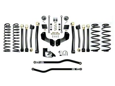 EVO Manufacturing 4.50-Inch Enforcer Stage 4 Overland Suspension Lift Kit with Front and Rear Track Bars (20-23 3.0L EcoDiesel Jeep Wrangler JL)