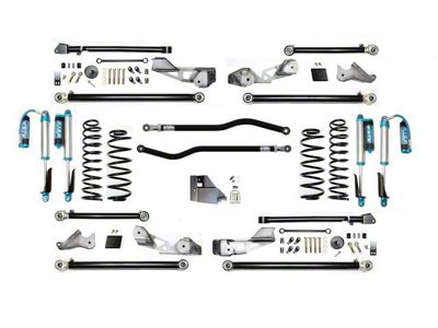 EVO Manufacturing 4.50-Inch High Clearance Long Arm Suspension Lift Kit with King 2.5 Shocks, Front and Rear Track Bars (18-24 2.0L or 3.6L Jeep Wrangler JL 4-Door, Excluding 4xe)