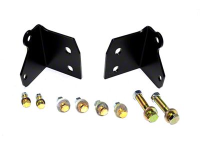 EVO Manufacturing Front Shock Relocation Bracket Kit; Black (07-18 Jeep Wrangler JK)