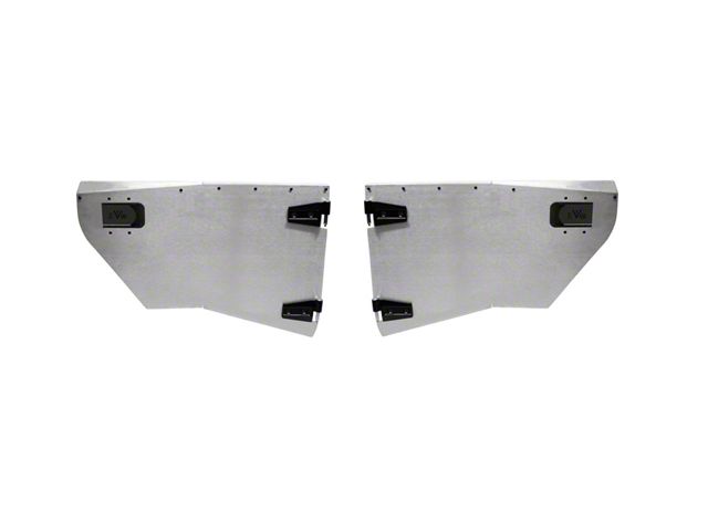 EVO Manufacturing Rear Half Doors; Bare Aluminum (07-18 Jeep Wrangler JK 4-Door)