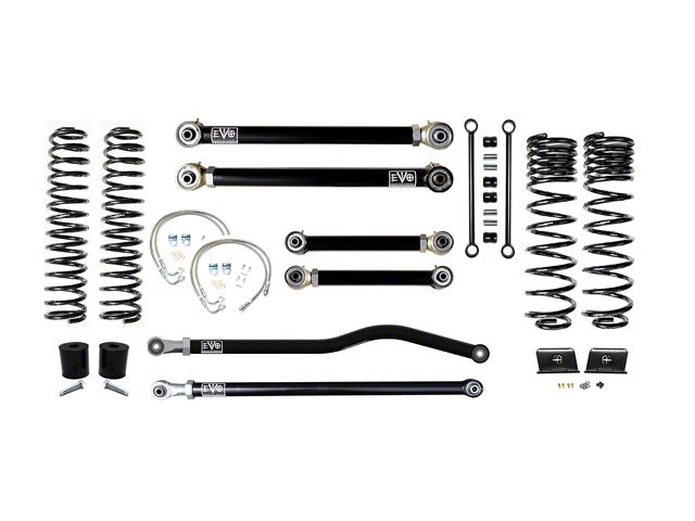 EVO Manufacturing 2.50-Inch Heavy Duty Enforcer Stage 3 Suspension Lift Kit with Front and Rear Track Bars (20-24 3.6L Jeep Gladiator JT)