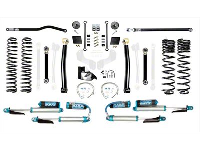 EVO Manufacturing 4.50-Inch Heavy Duty Enforcer Stage 3 Suspension Lift Kit with King 2.5 Blue Shocks, Front and Rear Track Bars (20-24 3.6L Jeep Gladiator JT)