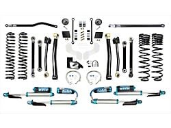 EVO Manufacturing 4.50-Inch Heavy Duty Enforcer Stage 4 Suspension Lift Kit with King 2.5 Blue Shocks, Front and Rear Track Bars (20-24 3.6L Jeep Gladiator JT)