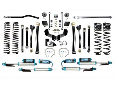 EVO Manufacturing 4.50-Inch Enforcer Stage 4 Overland Suspension Lift Kit with King 2.5 Compression Adjuster Shocks, Front and Rear Track Bars (20-24 3.0L EcoDiesel Jeep Gladiator JT)