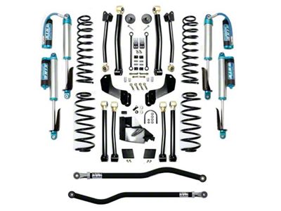 EVO Manufacturing 4.50-Inch Enforcer Stage 4 Overland Suspension Lift Kit with King 2.5 Compression Adjuster Shocks, Front and Rear Track Bars (18-25 2.0L or 3.6L Jeep Wrangler JL, Excluding 4xe)