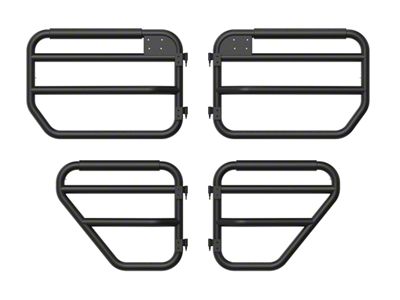 Exceed Fabrication SD1 Tube Doors with Mirrors; Front (18-24 Jeep Wrangler JL)