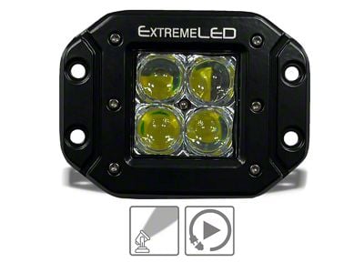 Extreme LED 3-Inch Extreme Series Flush Mount LED Light Pod; Spot Beam (Universal; Some Adaptation May Be Required)