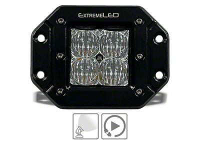 Extreme LED 3-Inch Extreme Series Flush Mount Orange LED Light Pod; Flood Beam (Universal; Some Adaptation May Be Required)