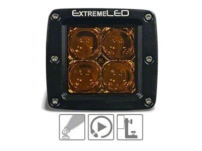 Extreme LED 3-Inch Extreme Series Amber LED Light Pod; Spot Beam (Universal; Some Adaptation May Be Required)