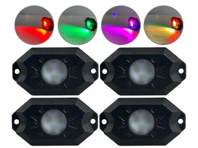 Extreme LED RGB LED Rock Light Kit; 4-Pack (Universal; Some Adaptation May Be Required)