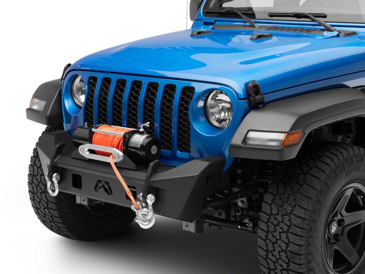 Fab Fours Jeep Gladiator Stubby Front Bumper; without Guard; Matte ...