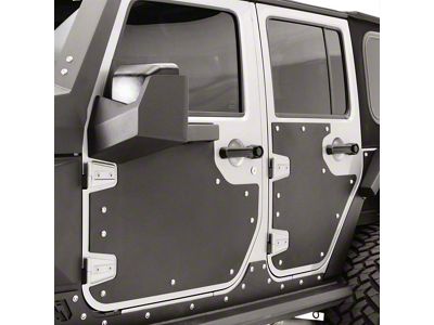 Fab Fours Front Door Skins; Matte Black (07-18 Jeep Wrangler JK)