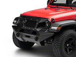 Fab Fours Front Full Width Grumper; Matte Black (18-24 Jeep Wrangler JL)