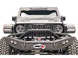 Fab Fours Front Wide Fender Flares with Integrated Light; Bare Steel (07-25 Jeep Wrangler JK & JL w/ Fab Fours Base Fender)