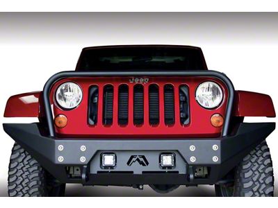 Fab Fours Full Metal Jacket Full Width Winch Bumper with Full Guard; Matte Black (07-18 Jeep Wrangler JK)