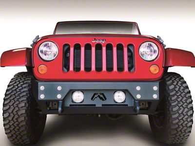 Fab Fours Full Metal Jacket Stubby Winch Bumper; Matte Black (07-18 Jeep Wrangler JK)