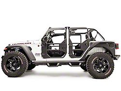 Fab Fours Full Surround Front Tube Doors; Matte Black (18-25 Jeep Wrangler JL)