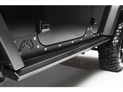 Fab Fours HardCore Rock Sliders; Matte Black (07-18 Jeep Wrangler JK 4-Door)