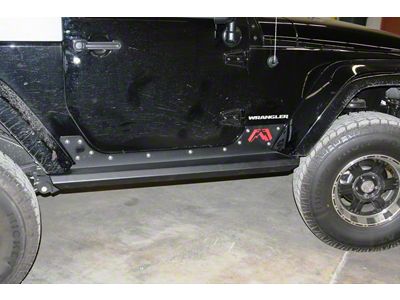 Fab Fours HardCore Rock Sliders; Matte Black (07-18 Jeep Wrangler JK 2-Door)