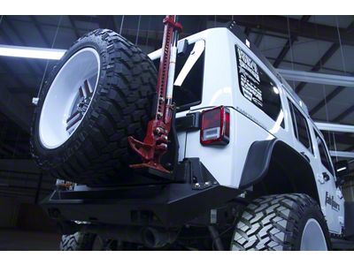 Fab Fours High-Lift Jack Mount; Bare Steel (07-25 Jeep Wrangler JK & JL w/ Off The Door Tire Carrier)