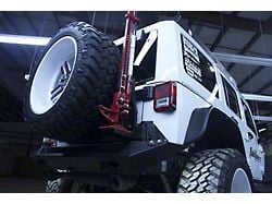 Fab Fours High-Lift Jack Mount; Black (07-25 Jeep Wrangler JK & JL w/ Off The Door Tire Carrier)